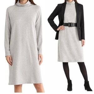 Eileen Fisher Cozy Brushed Funnel Neck Dress